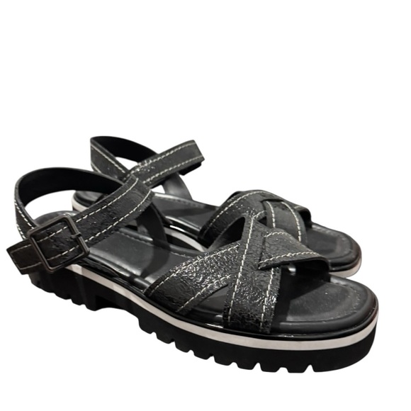 Donald J Pliner Pyper Black Strappy Platform Sandals Size 9 - Picture 4 of 6